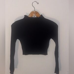 Princess Polly Black Ribbed Cowl Neck Sweater